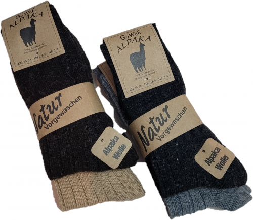 Alpakasocken Alpaka Socken Wollsocken ökologisch 40%Alpakawolle warm Neu 3095